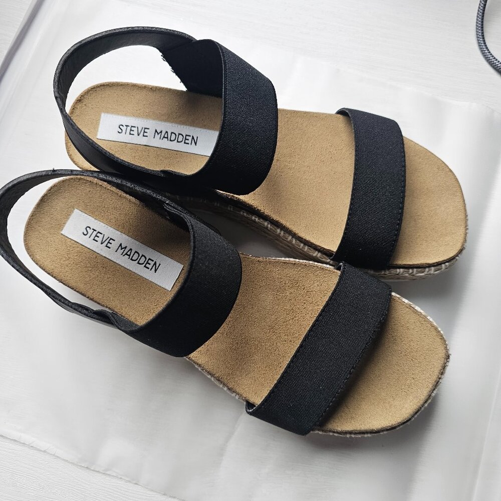 Steve Madden Jaklin Sandal in Black SZ 6 NWOT